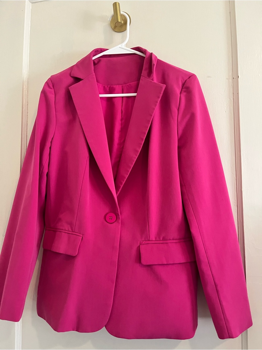 Women's Fuchsia Single-Button Blazer